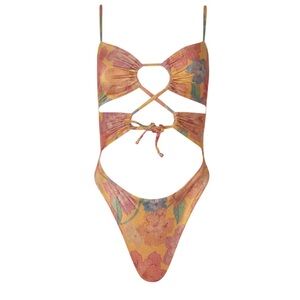 SOAH Melina Orange Dore Cut Out One Piece